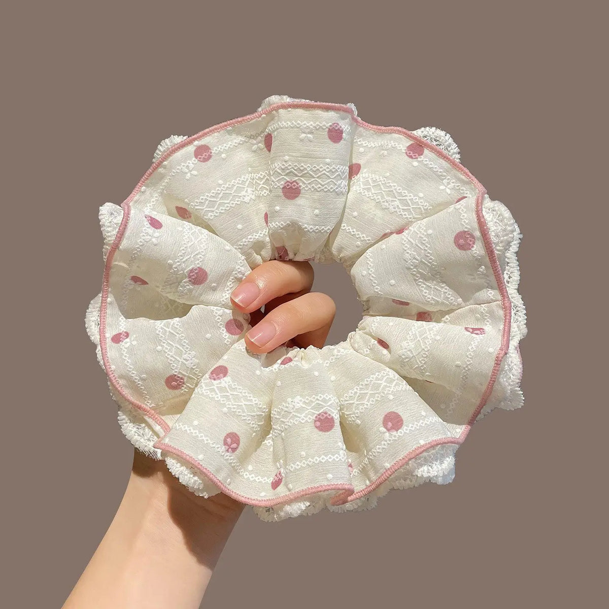 Leopard Print Hair Scrunchie – Large Elastic Retro Hair Tie