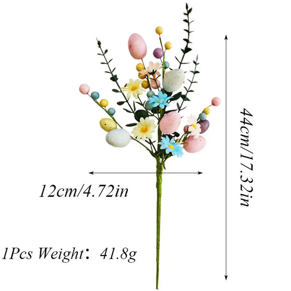 Easter Artificial Flower Picks – Colorful Egg Stem Bouquet Artificial Flower Picks Axl A