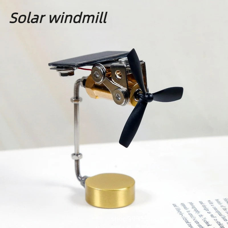 Solar Windmill Figurine – Metal Desktop Ornament & Gift Solar Desktop Figurine Axl