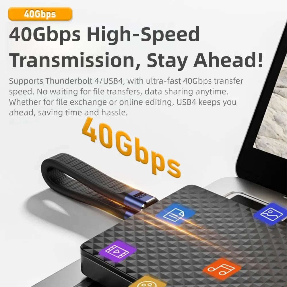 USB4 Type-C Cable 40Gbps 240W PD 8K Video – E-Marker Chip USB-C Cable Axl