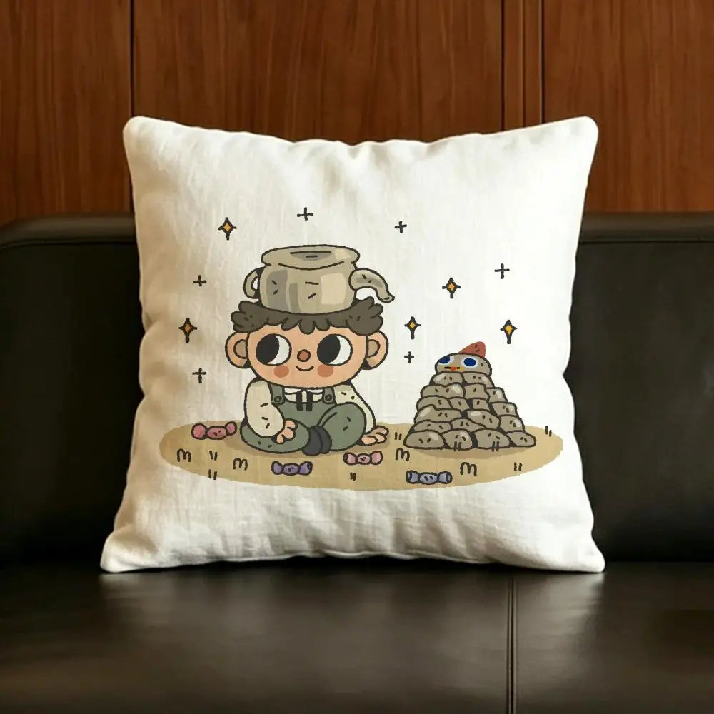 Natural Linen Cushion Cover Set | Printed Pillow Cover 6 Sizes Linen Cushion Cover Axl White7 30X30cm