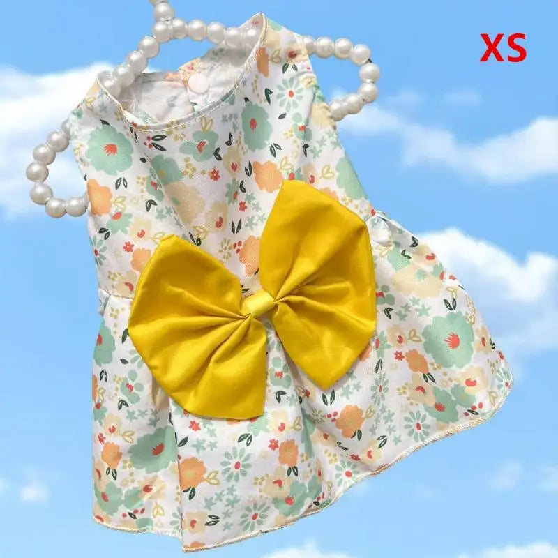 Floral Pet Princess Dress – Soft Breathable Dog & Cat Skirt Pet Costume Dress Axl YLXS
