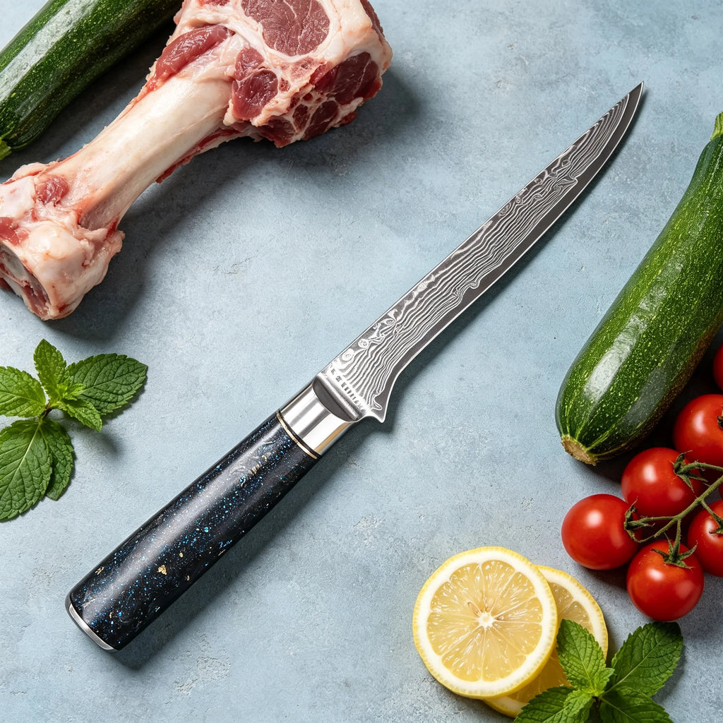 67-Layer Damascus Steel Boning Knife – Pro Chef Knife Damascus Boning Knife Axl