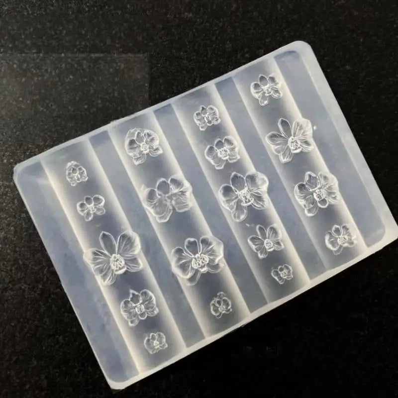 3D Orchid Silicone Nail Art Mold – DIY Floral Carving Template Nail Art Mold Axl ONESIZE