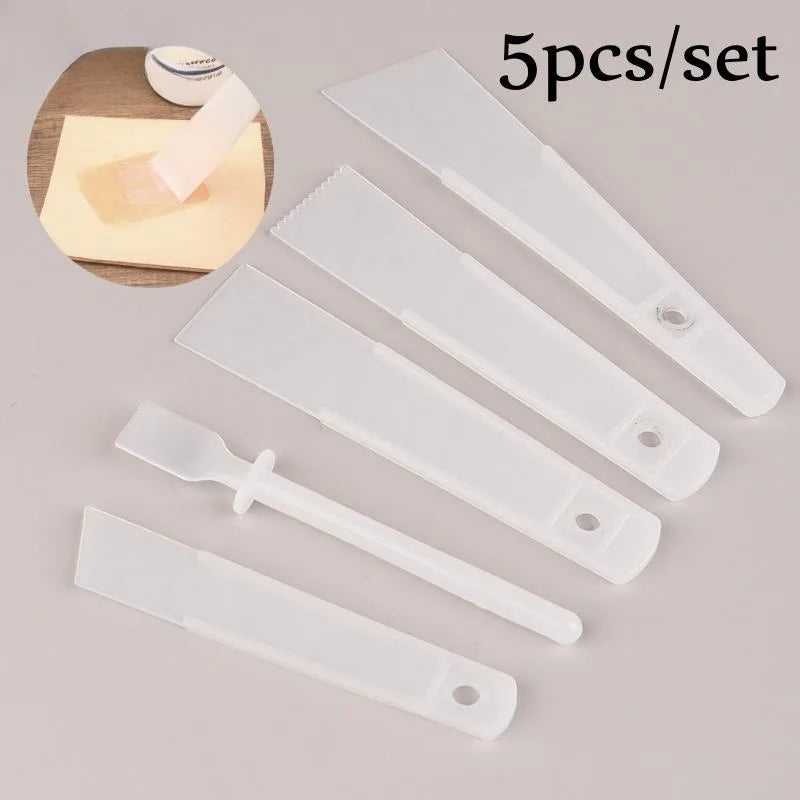 5-Piece Leather Scraper & Gumming Board Set – DIY Gluing Tools Leathercraft Tool Set Axl