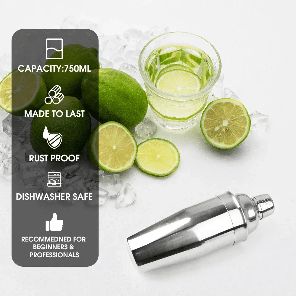 304 Stainless Steel Cocktail Shaker – 25oz Boston Bar Shaker Cocktail Shaker Axl
