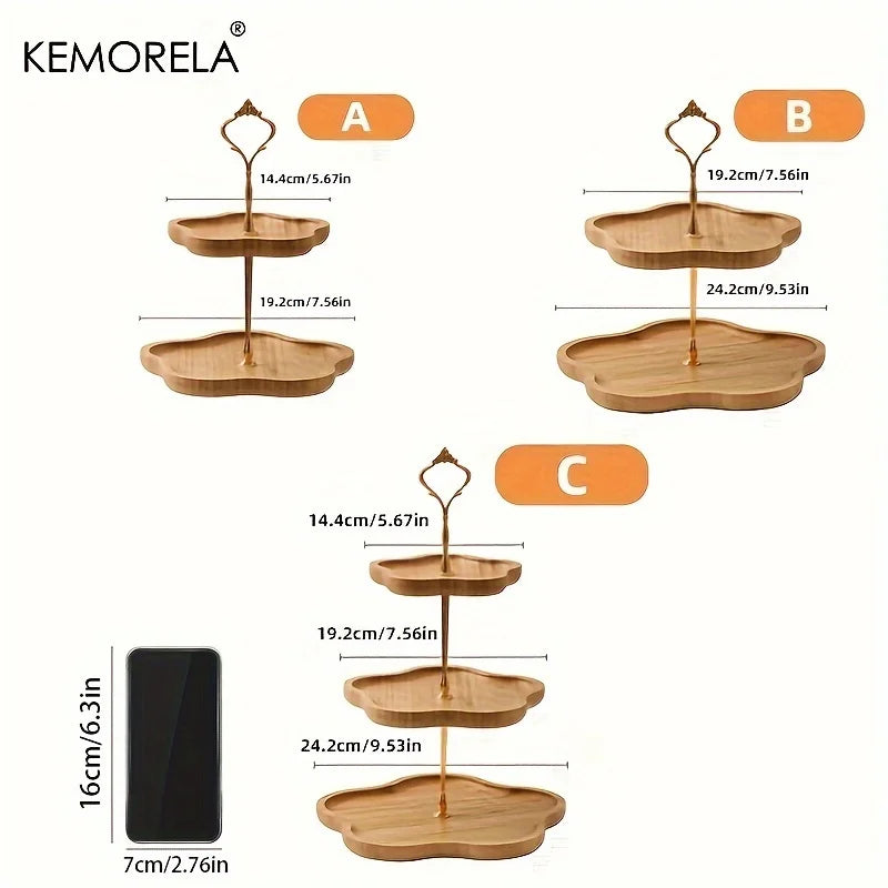 Wooden 2/3-Tier Dessert Stand – Cake, Cookie & Candy Tray Tiered Dessert Stand Axl