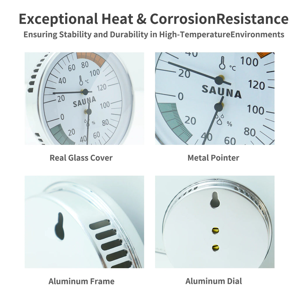 Dial Sauna Hygrometer Thermometer – Room Temp & Humidity Gauge Sauna Hygrometer Thermometer Axl