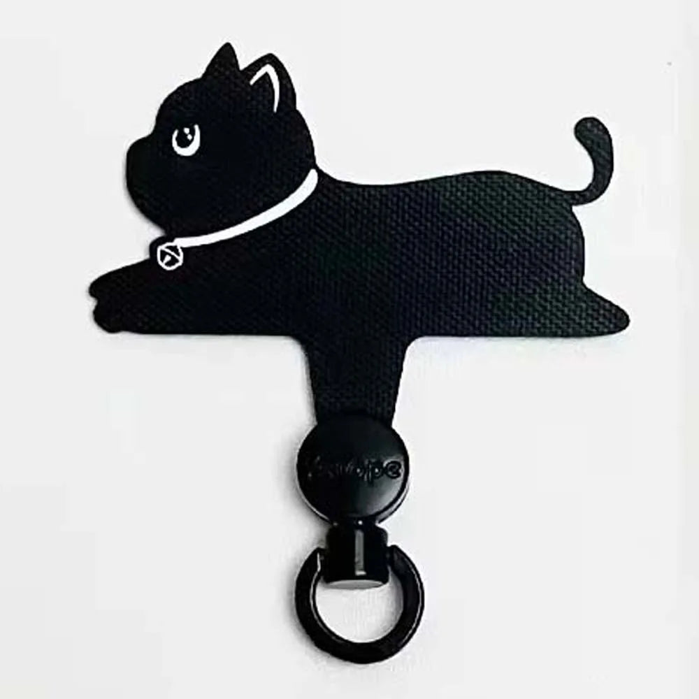 Cartoon Animal Phone Tether Tab – Detachable Metal Ring Patch Phone Tether Tab Axl Cat