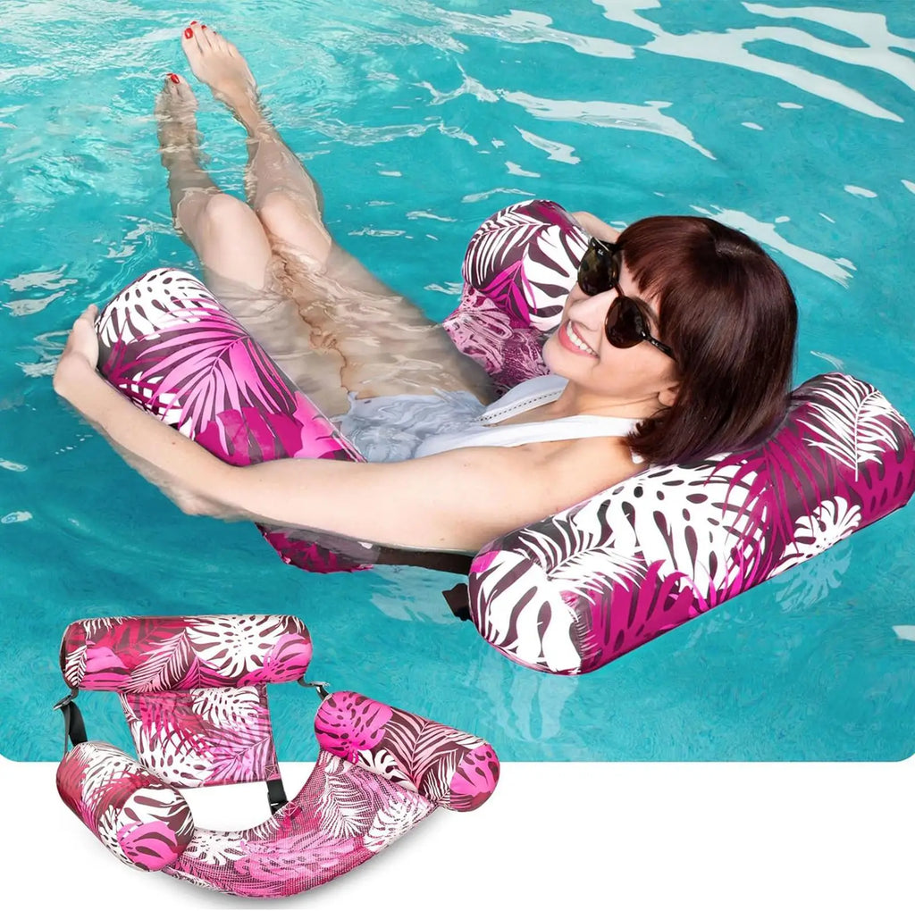 Inflatable Pool Float Lounger with Armrests | PVC Water Hammock Pool Float Lounger Axl