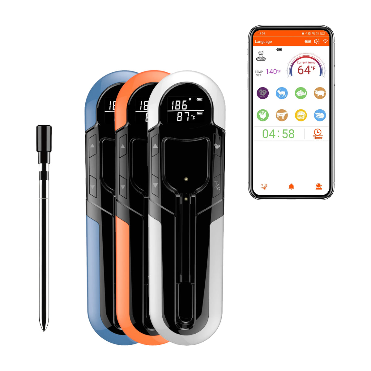 KT THERMO Wireless Bluetooth Meat Thermometer | BBQ & Oven Smart BBQ Thermometer Axl