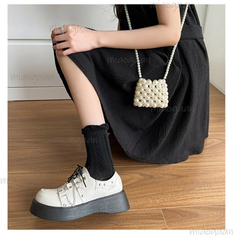 Japanese Lolita Chunky Platform Mary Jane Shoes 5CM Wedge Platform Mary Janes Axl