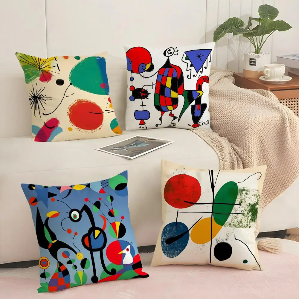 Linen Art Print Cushion Cover with Hidden Zipper | Home Décor Decorative Pillow Cover Axl