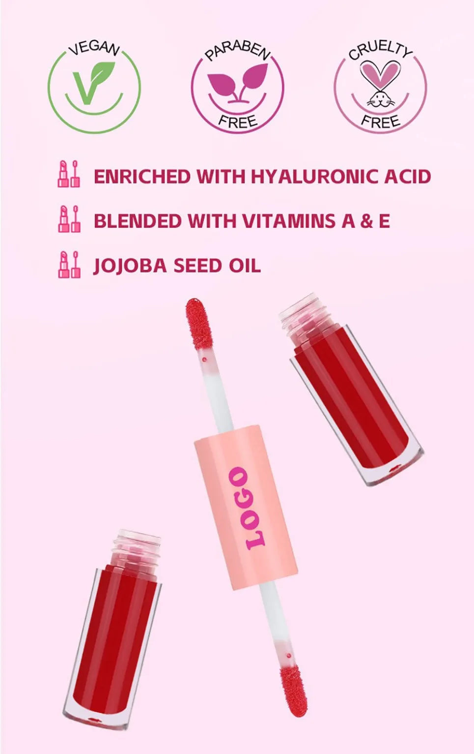 2-in-1 Mirror Lip Glaze & Matte Lipstick | Vegan Wholesale Liquid Lip Gloss Axl