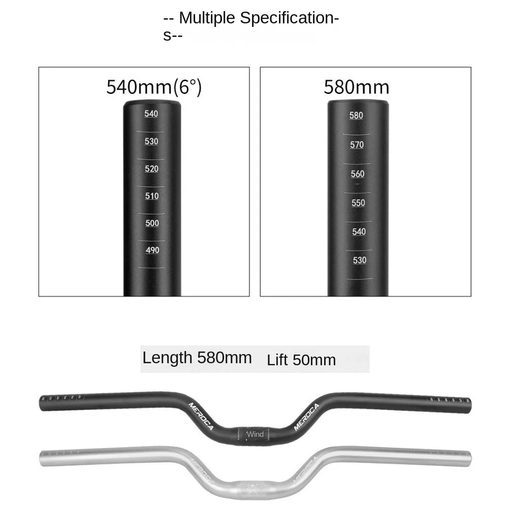 MEROCA MTB Aluminum Handlebar Straight/Riser 25.4x540/580mm Bike Handlebar Axl