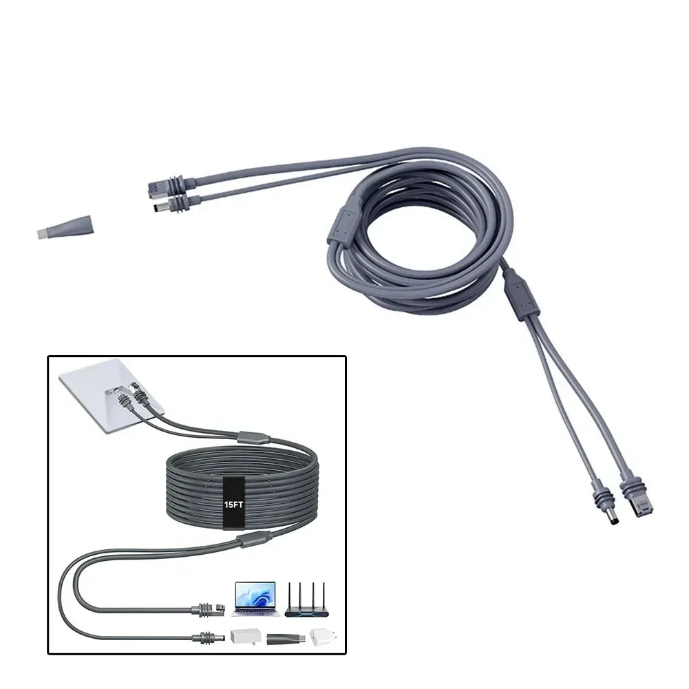 2-in-1 Starlink Mini Cable 5M – USB-C/DC & Gigabit Ethernet Networking Cable Axl