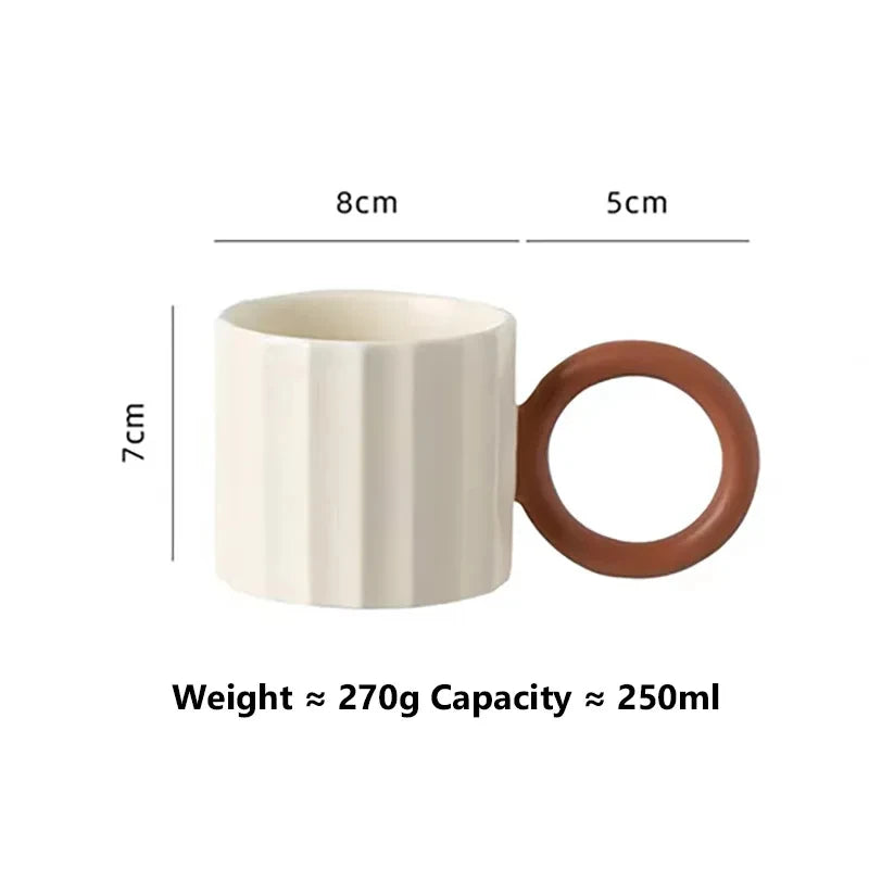 KEMORELA Nordic Ceramic Coffee Mug – Microwave Safe Gift Ceramic Coffee Mug Axl