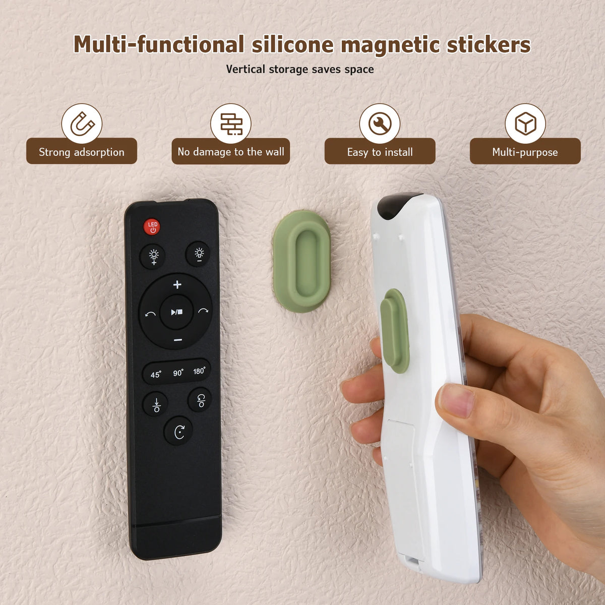 Magnetic Wall Mount Remote Control Holder – Silicone Caddy Wall Mount Organizer Axl