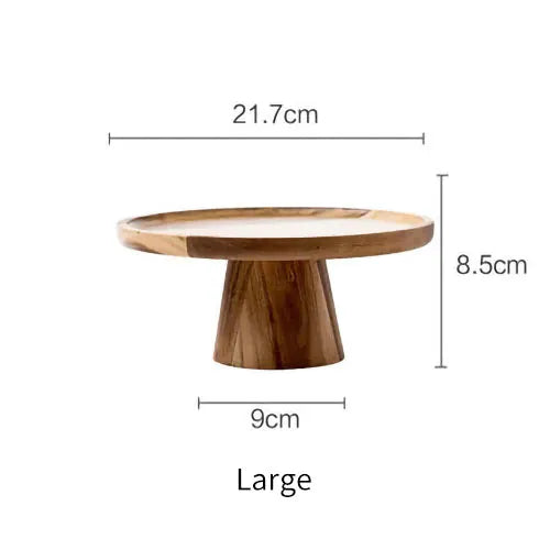 KEMORELA Elevated Wooden Cake Stand & Serving Tray Wooden Cake Stand Axl L