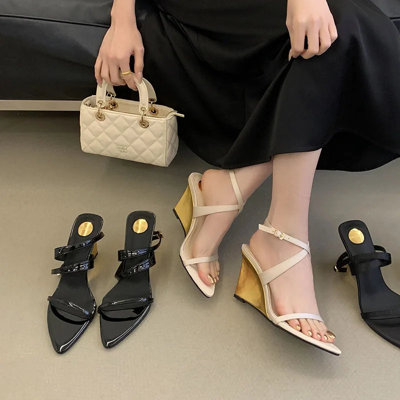 Women's Wedge Sandals – Ankle Strap High Heel Party Shoes Wedge Sandals Axl