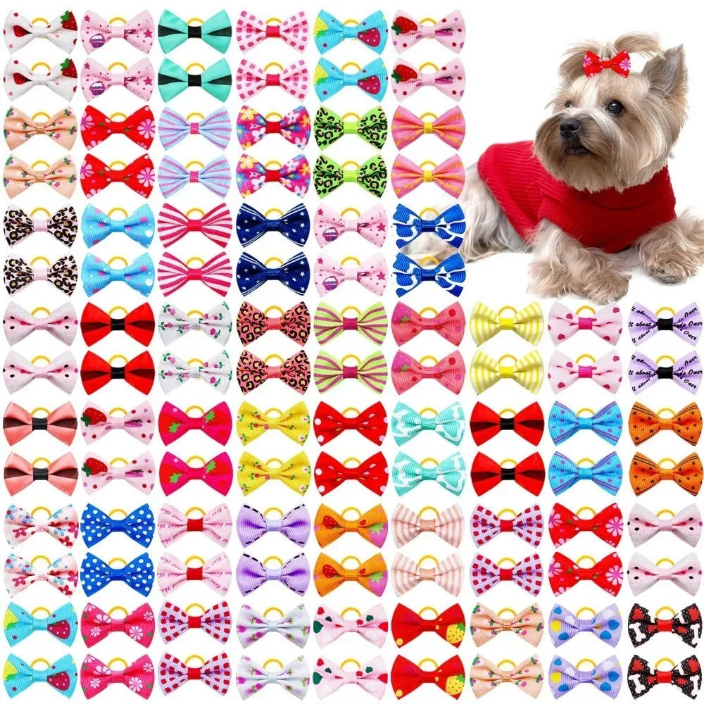 10-Pack Cute Puppy Bow Hair Accessories for Dogs & Cats Pet Grooming Bows Axl