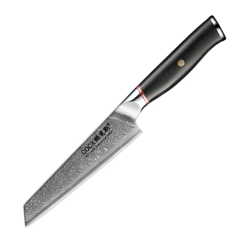 Damascus Steel Japanese Chef's Knife – 14cm Utility Kitchen Knife Damascus Chef's Knife Axl