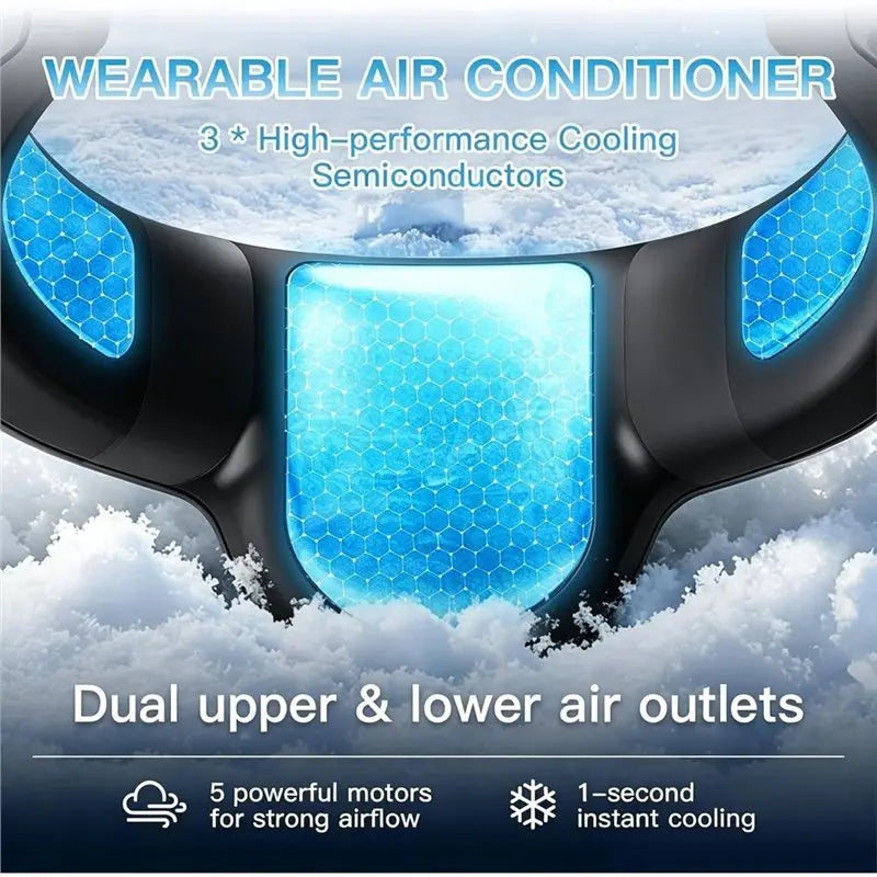 Wearable Neck Cooler Fan – Semiconductor Cooling & 6000mAh Wearable Neck Cooler Axl