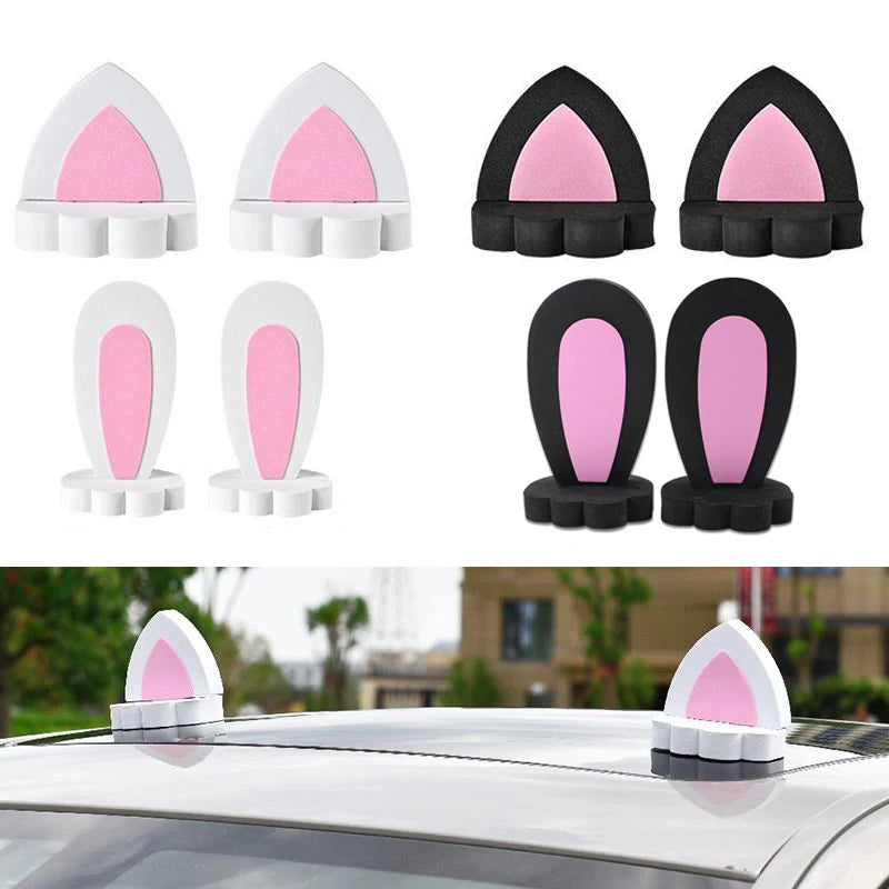 Cute Car Roof Ear Decorations – Rabbit & Cat Ears 2-Pack Car Roof Ornament Axl