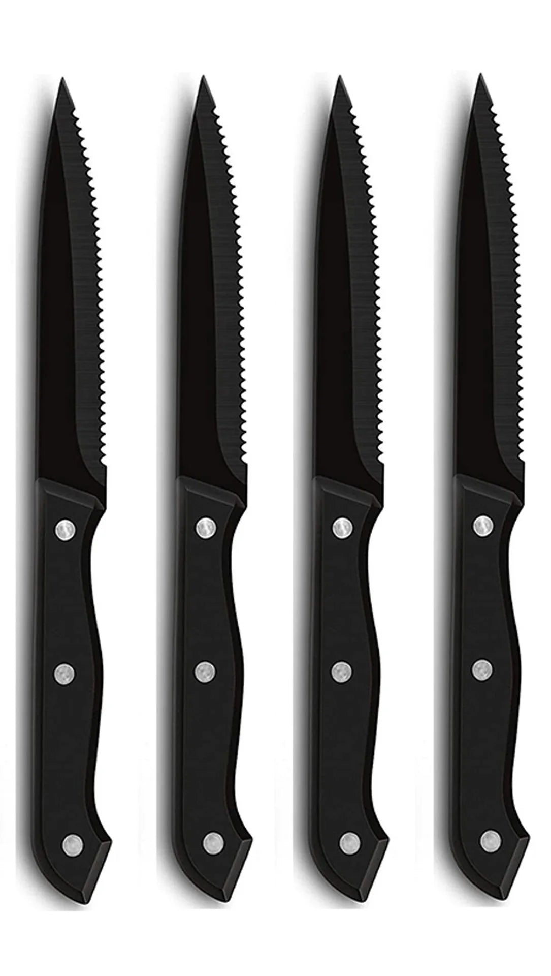 Steak Knives Set 1–12 Pc | Serrated Stainless Steel Dinner Knife Steak Knife Set Axl 4 Pcs Black blade China Mainland