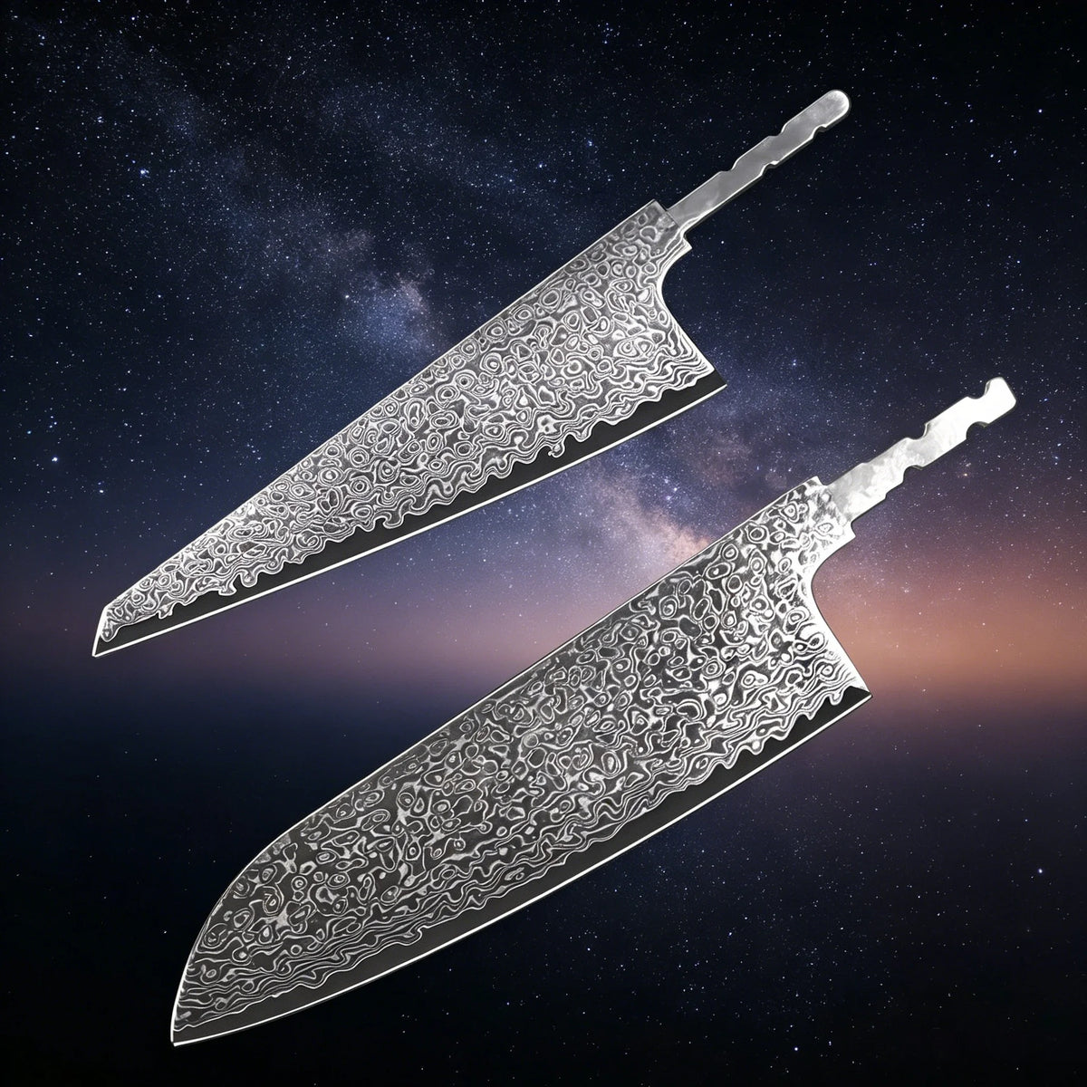 Damascus Steel Chef Knife Blade Blank | DIY Knife Making Knife Blade Blank Axl Kitchen Blade-2PC