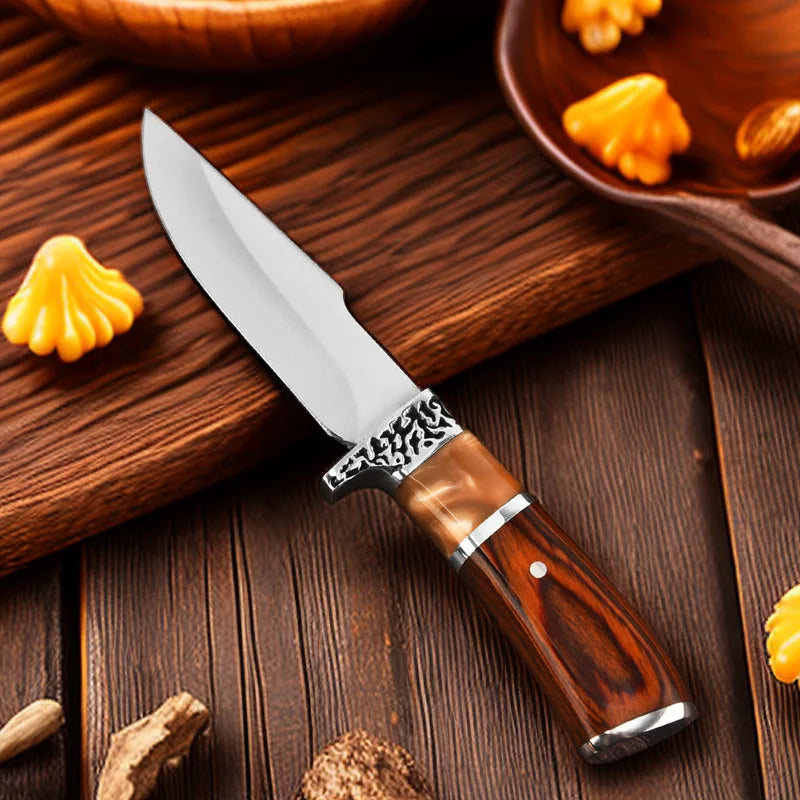 Stainless Steel Boning Knife – Forged Blade & Wood Handle Kitchen Knife Axl