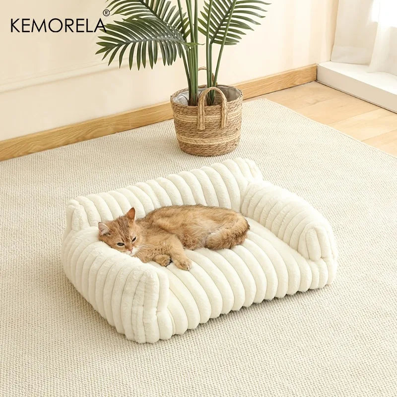KEMORELA Striped Cat Sofa Bed – Breathable All-Season Pet Bed Cat Sofa Bed Axl