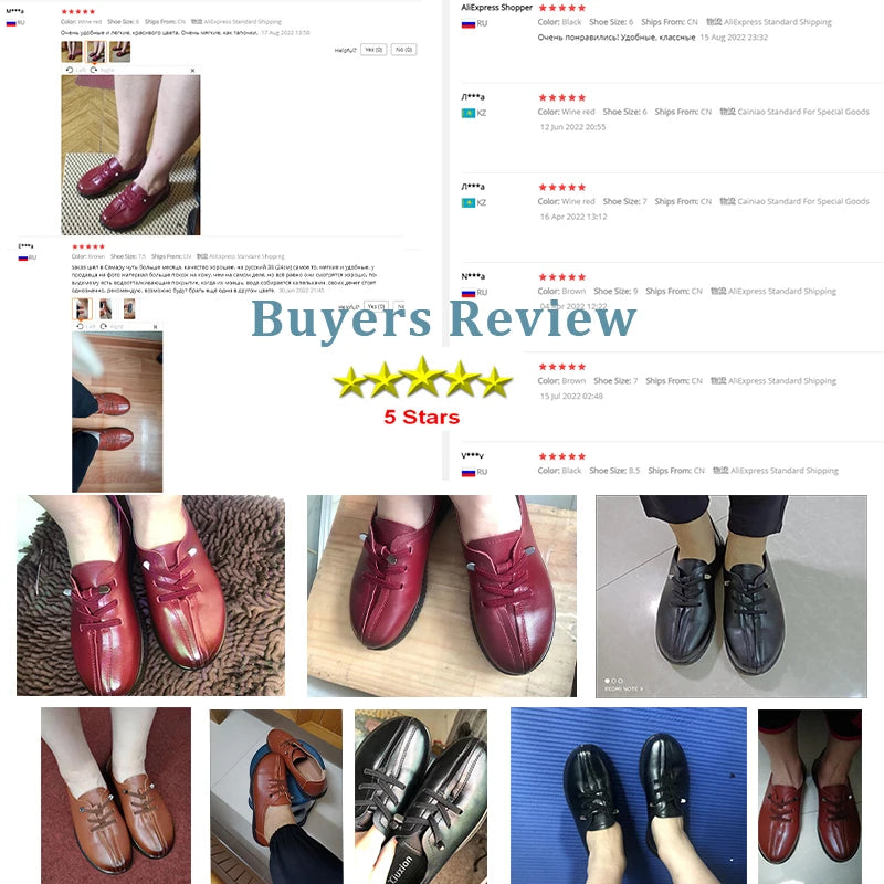 Women's Genuine Leather Loafers – Flat Slip-On Moccasin Shoes Women's Leather Loafers Axl