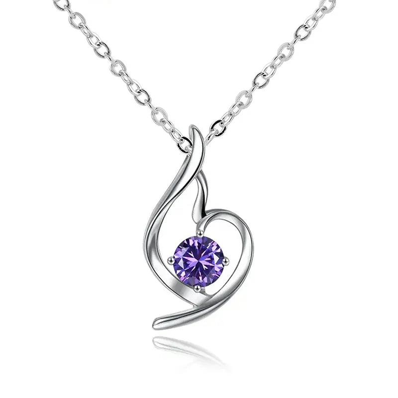 Huitan Cubic Zirconia Pendant Necklace – Women's Wedding Jewelry Pendant Necklace Axl