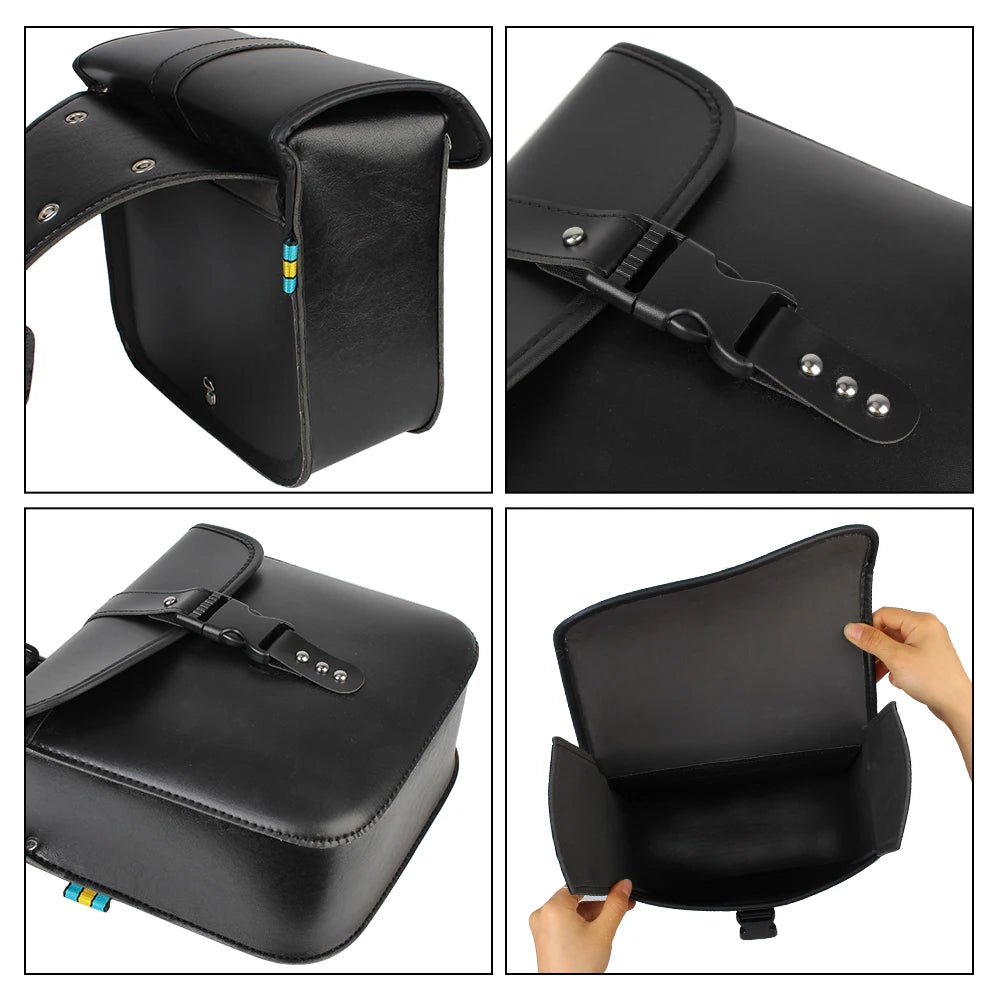 PU Leather Motorcycle Saddle Bags – Universal Side Luggage Pair Motorcycle Saddle Bag Axl