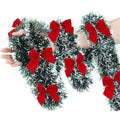 Artificial Christmas Tinsel Garland with Bowknot | Xmas Decor Christmas Tinsel Garland Axl Red 8M 26FT