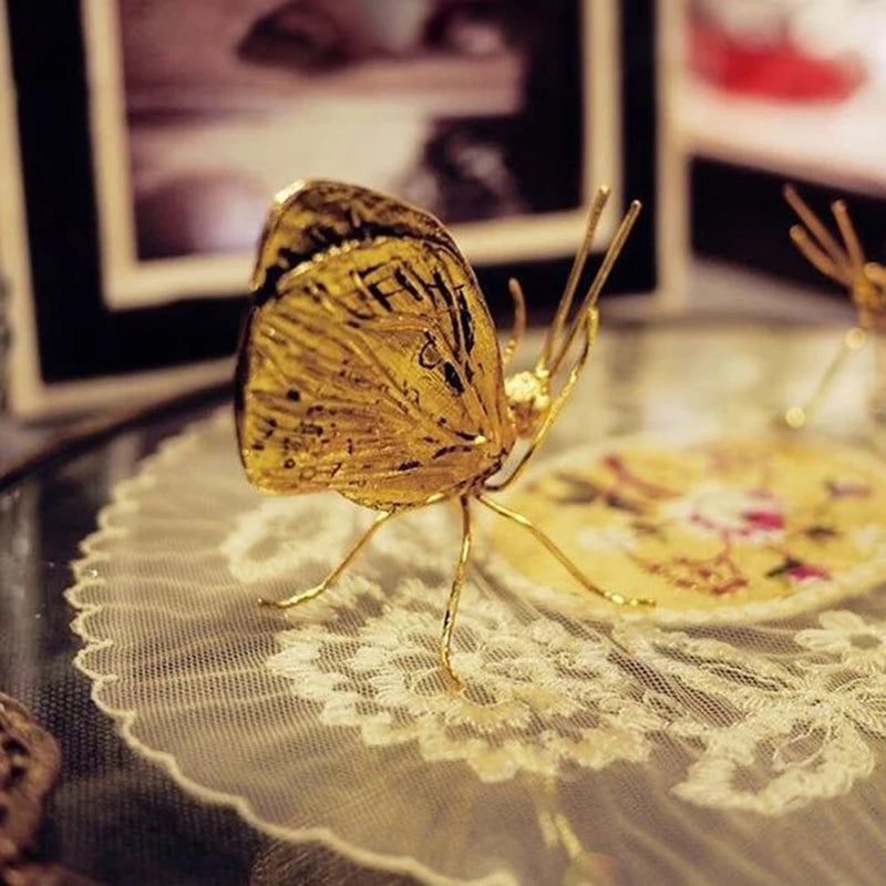Gold Ant & Butterfly Metal Ornament | Decorative Art Figurine Decorative Figurine Axl
