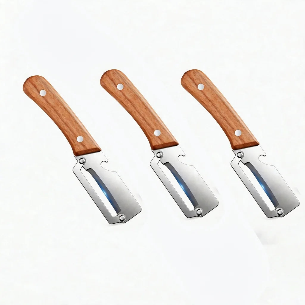 Ergonomic Vegetable Peeler – Stainless Steel Blade & Wood Handle Vegetable Peeler Axl 3 PCS