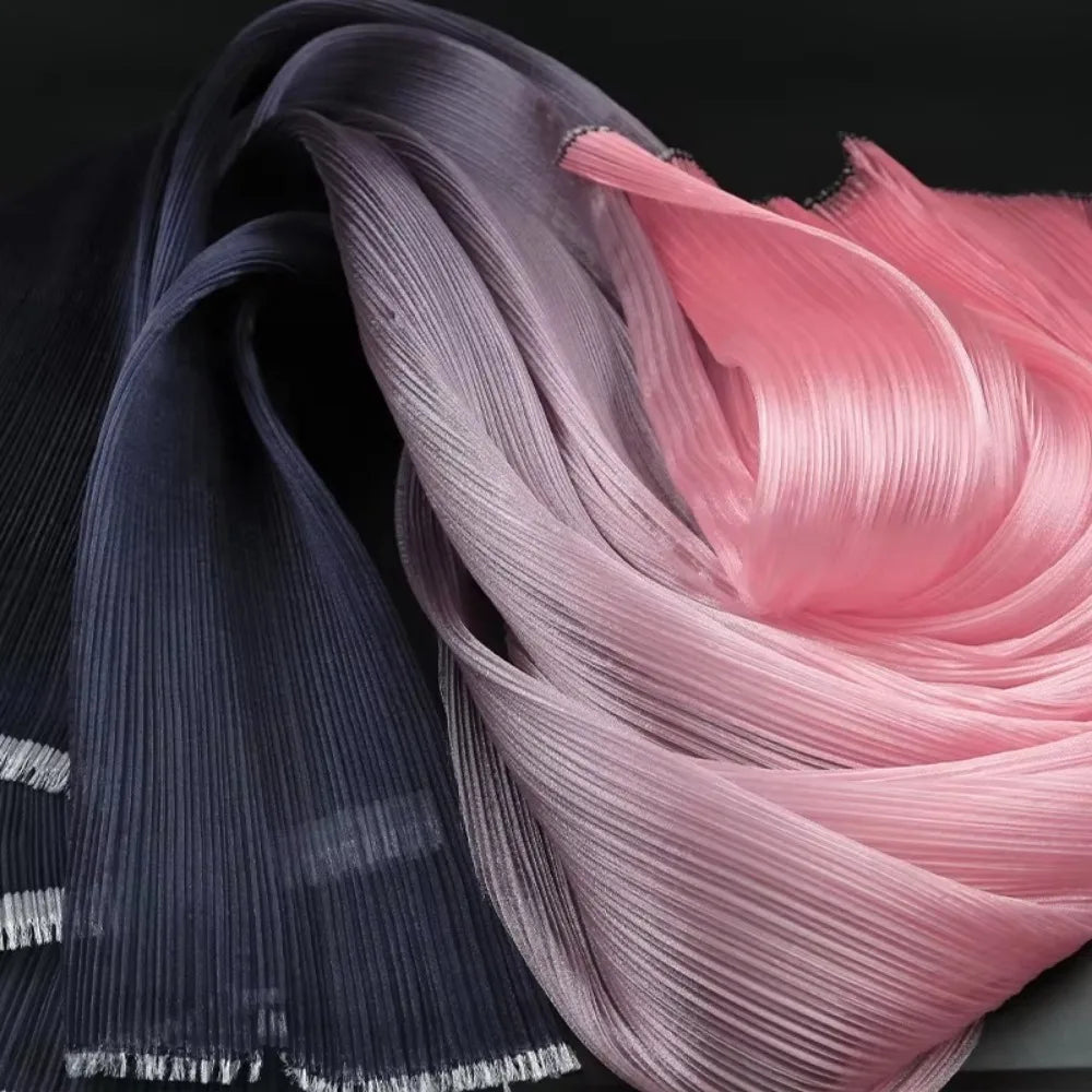 Gradient Pleated Organza Mesh Fabric – DIY Wedding Decor Organza Mesh Fabric Axl pink-grey