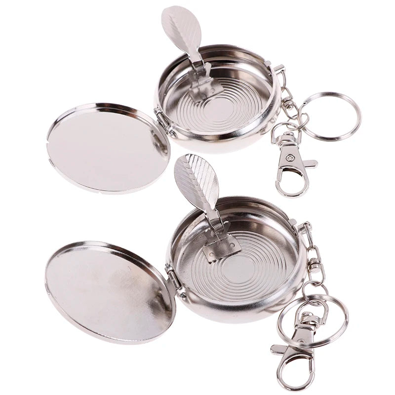 Portable Stainless Steel Pocket Ashtray with Keychain Pocket Ashtray Axl