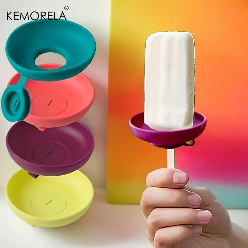 KEMORELA Silicone Popsicle Holder – Anti-Drip Ice Cream Tray Ice Cream Holder Axl