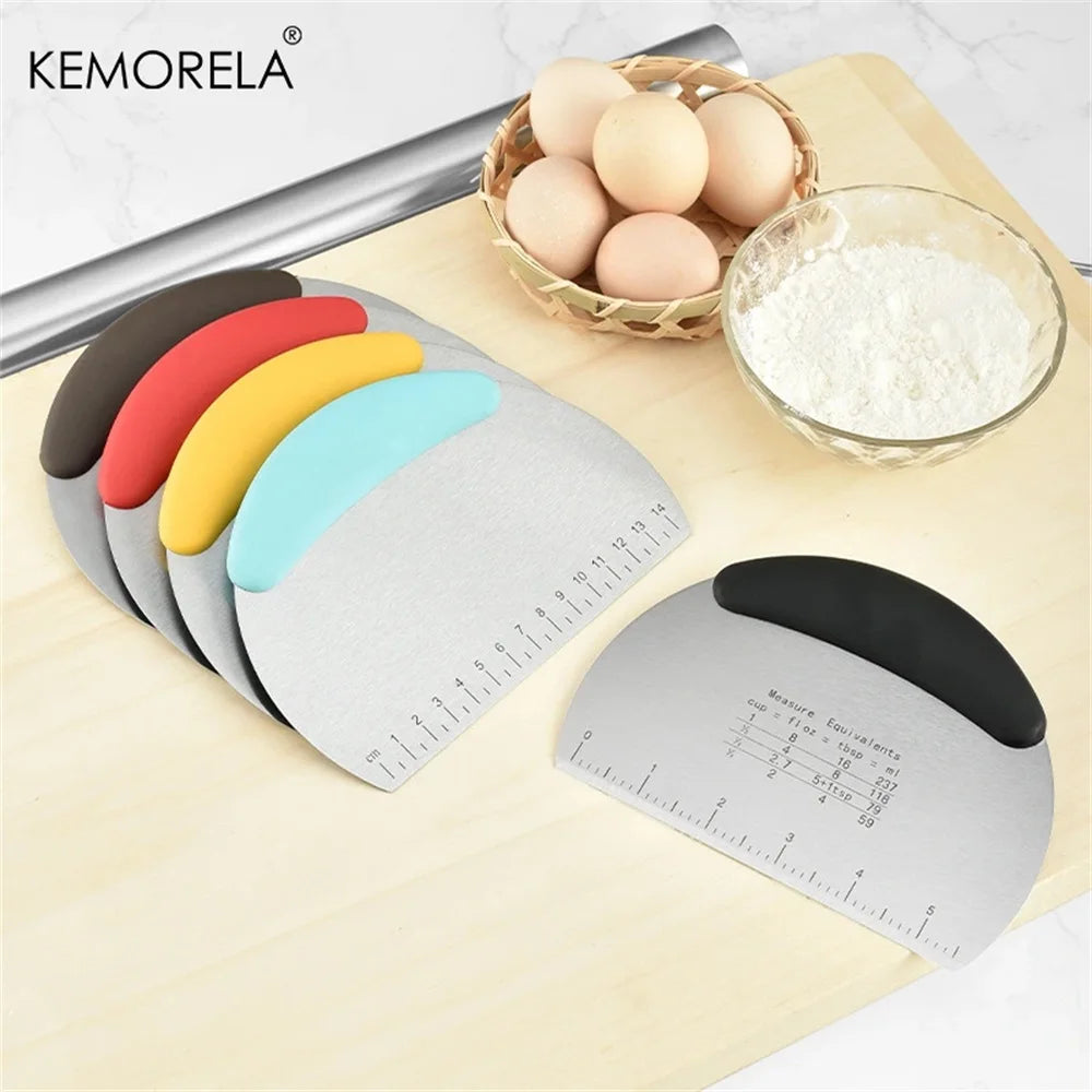 KEMORELA Stainless Steel Half Round Dough Scraper Pastry Dough Scraper Axl