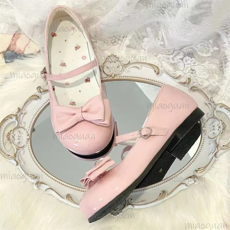Women's Lolita Mary Jane Flats – Sweet Bowknot Ballet Shoes Mary Jane Flats Axl