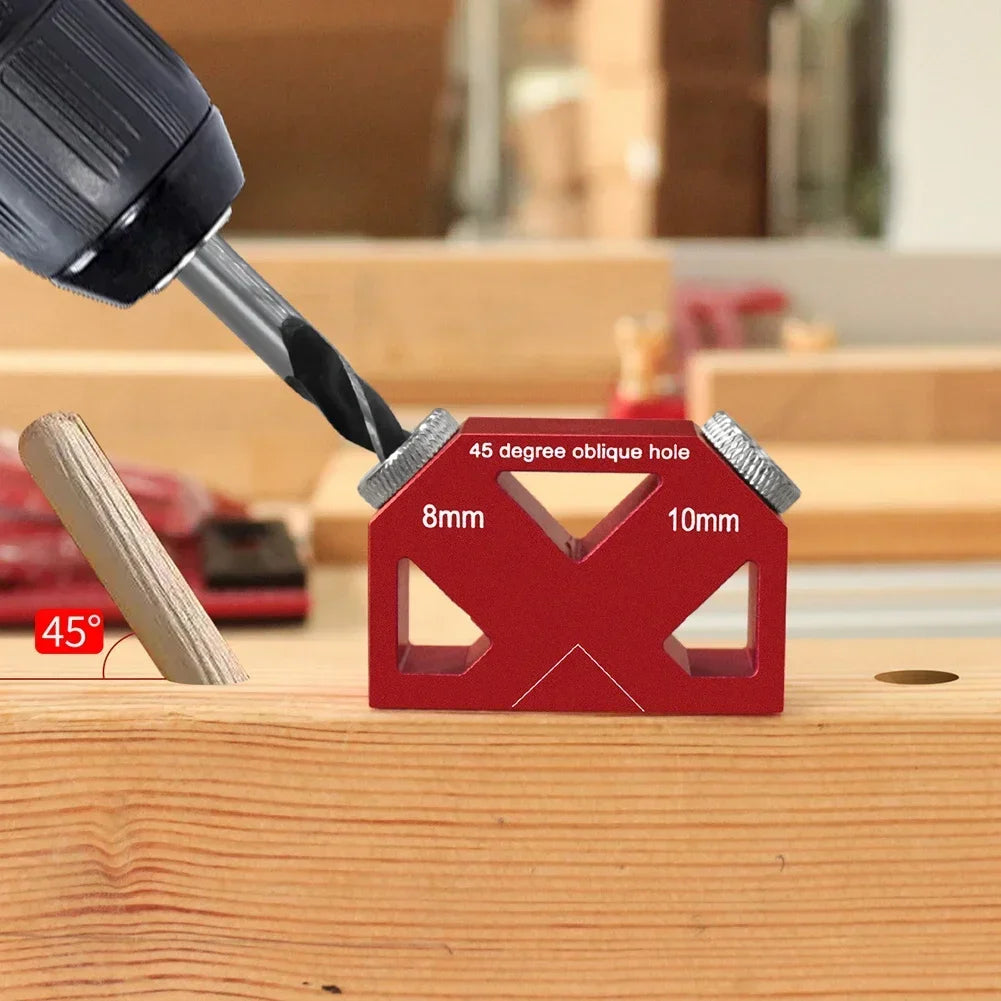8/10mm Dowel Drill Guide – 45° Angle Hole Jig for Woodworking Drill Guide Jig Axl