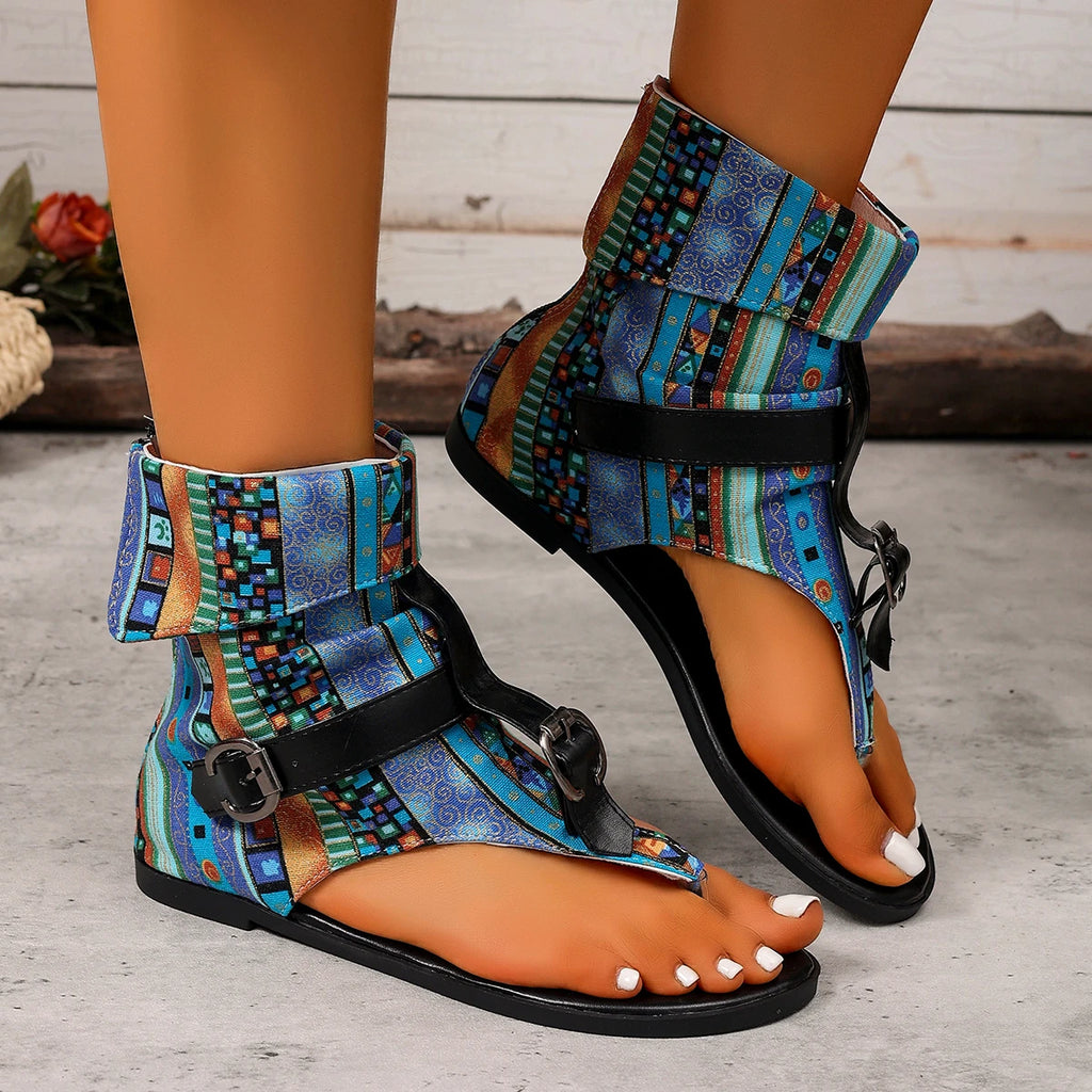Women's Elegant Flat Sandals | Buckle Strap, Plus Size Available Women's Flat Sandals Axl