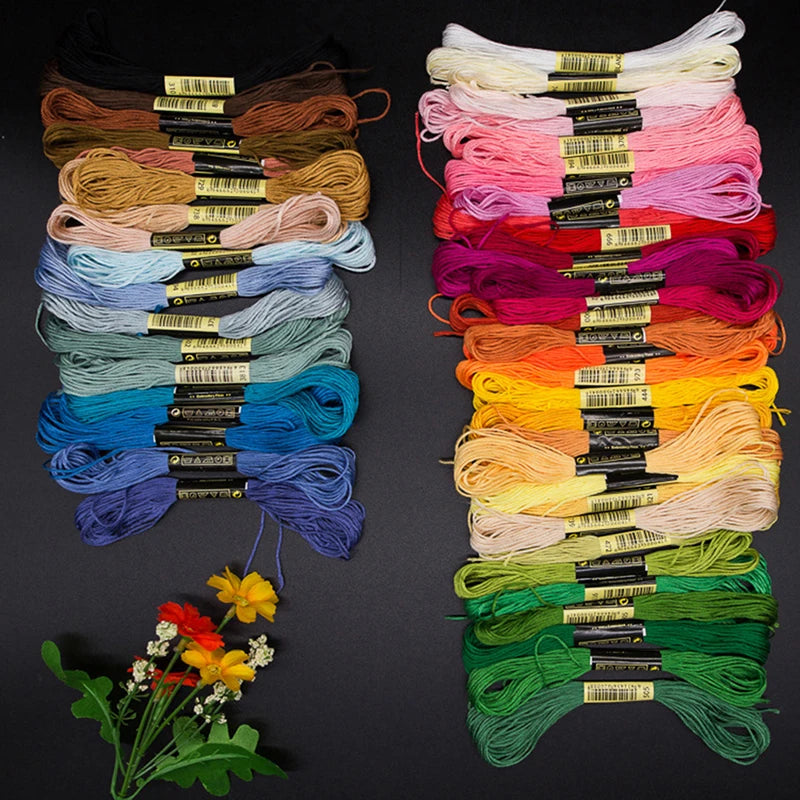 Multicolor Cotton Embroidery Thread Floss Skeins Kit 24–100 Pcs Embroidery Thread Kit Axl