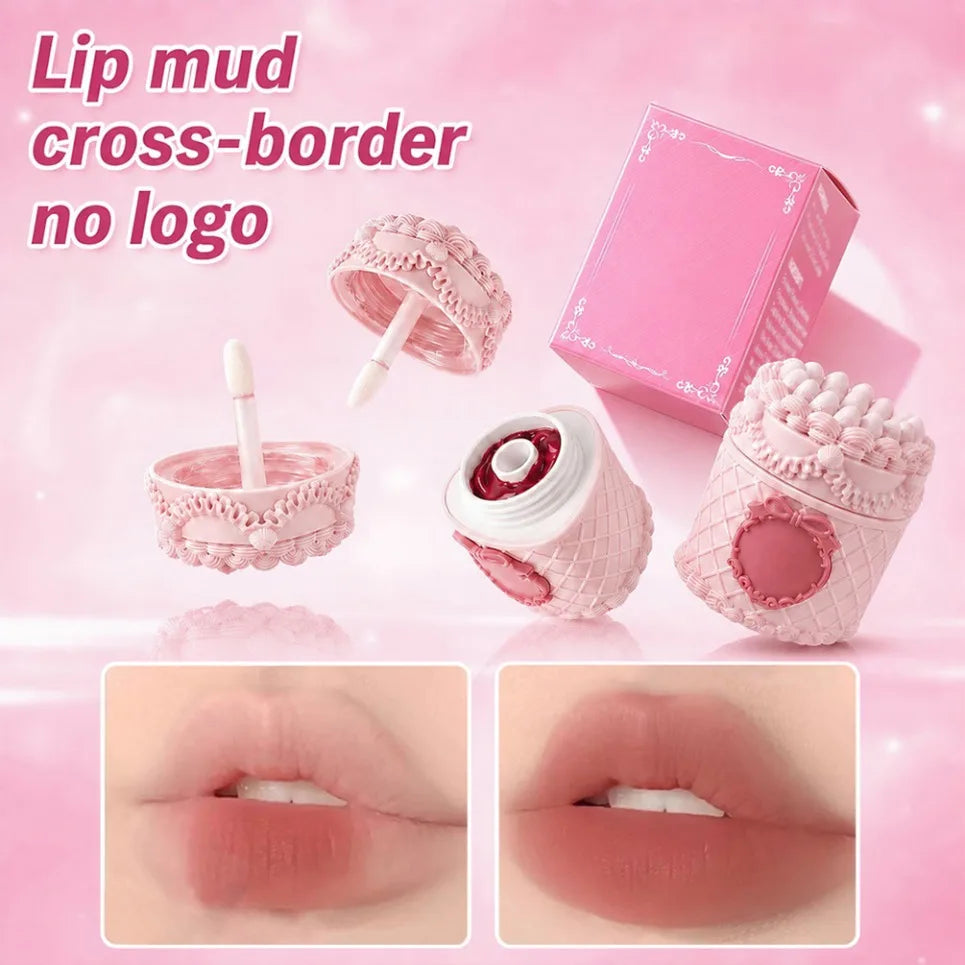 Heart Strawberry Cake Matte Lip Mud – Vegan Lipstick Cream Matte Lip Mud Axl