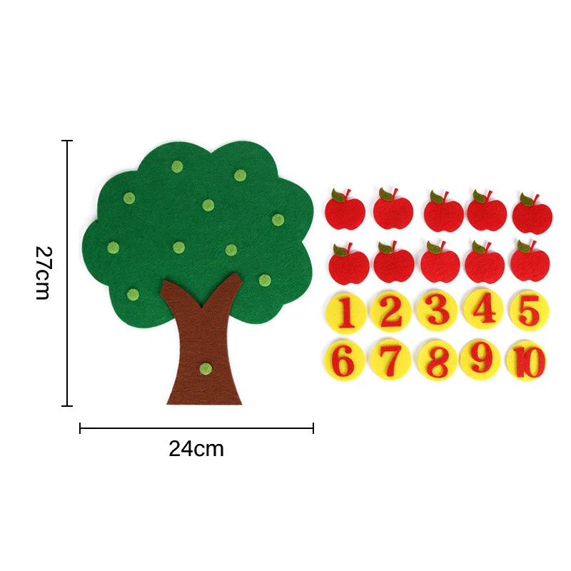 Carrot Number Matching Math Toy – DIY Non-Woven Puzzle for Kids Educational Math Toy Axl Green