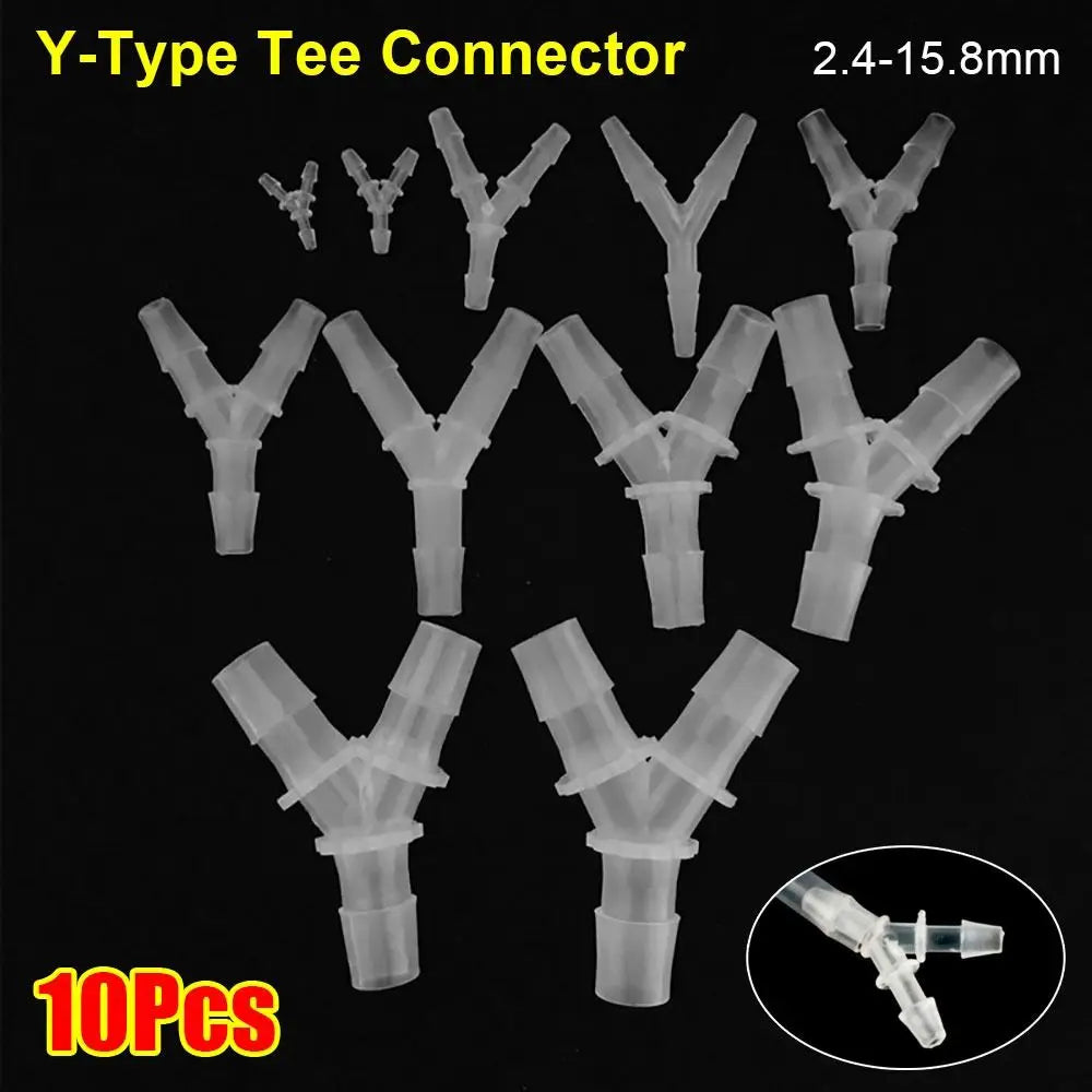 10-Pack Y-Type Tee Connectors – 3-Way PP PE Hose Fittings Hose Tee Connectors Axl