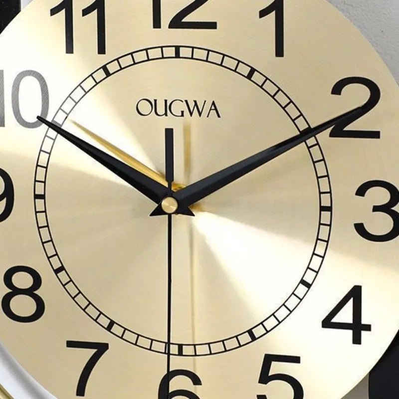 Large Silent Wall Clock – Modern Minimalist Gold Decor Wall Clock Axl